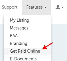 Get Paid Online, fifth item in the drop-down
