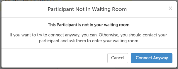 Screencap showing popup warning