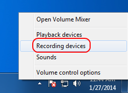 Screencap showing where to find "Recording devices"