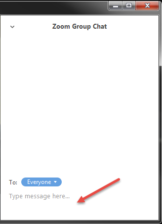 "Everyone" is selected as recipient, arrow pointing at box for text