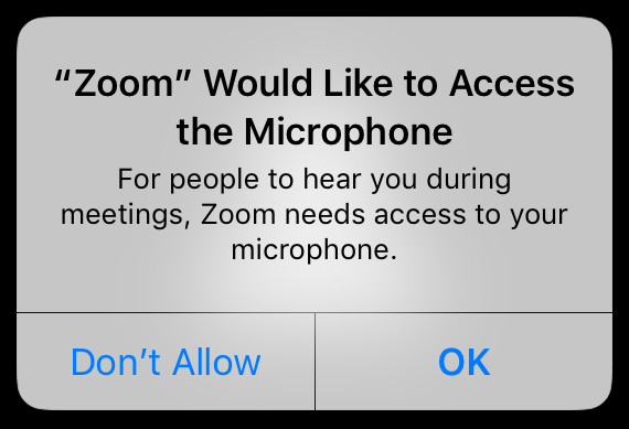 Zoom Would Like to Access the Microphone - For people to hear you during meetings, Zoom needs access to your microphone